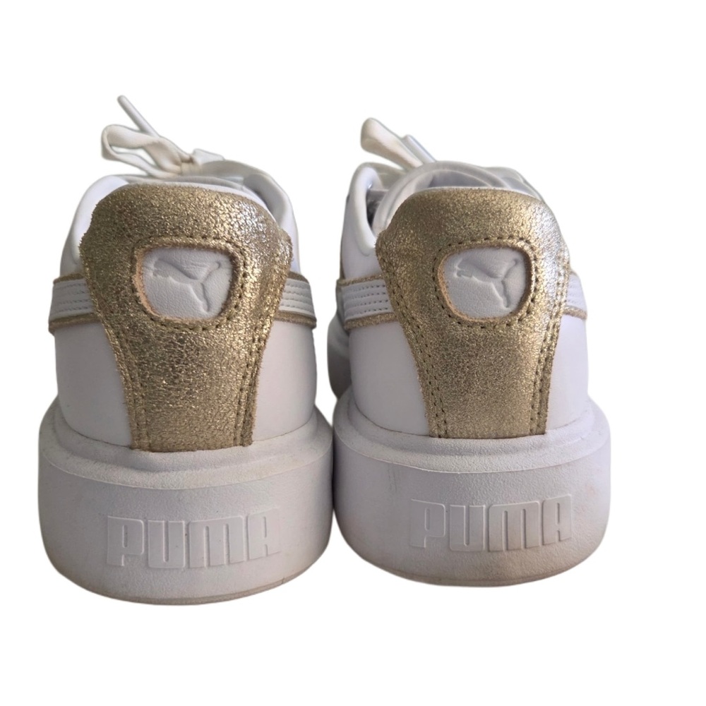 Puma Women's Gold Accent White Sneakers - Picture 4 of 6